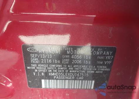 2013 Hyundai Elantra Gt from USA, damaged, VIN KMHD35LEXDU147515